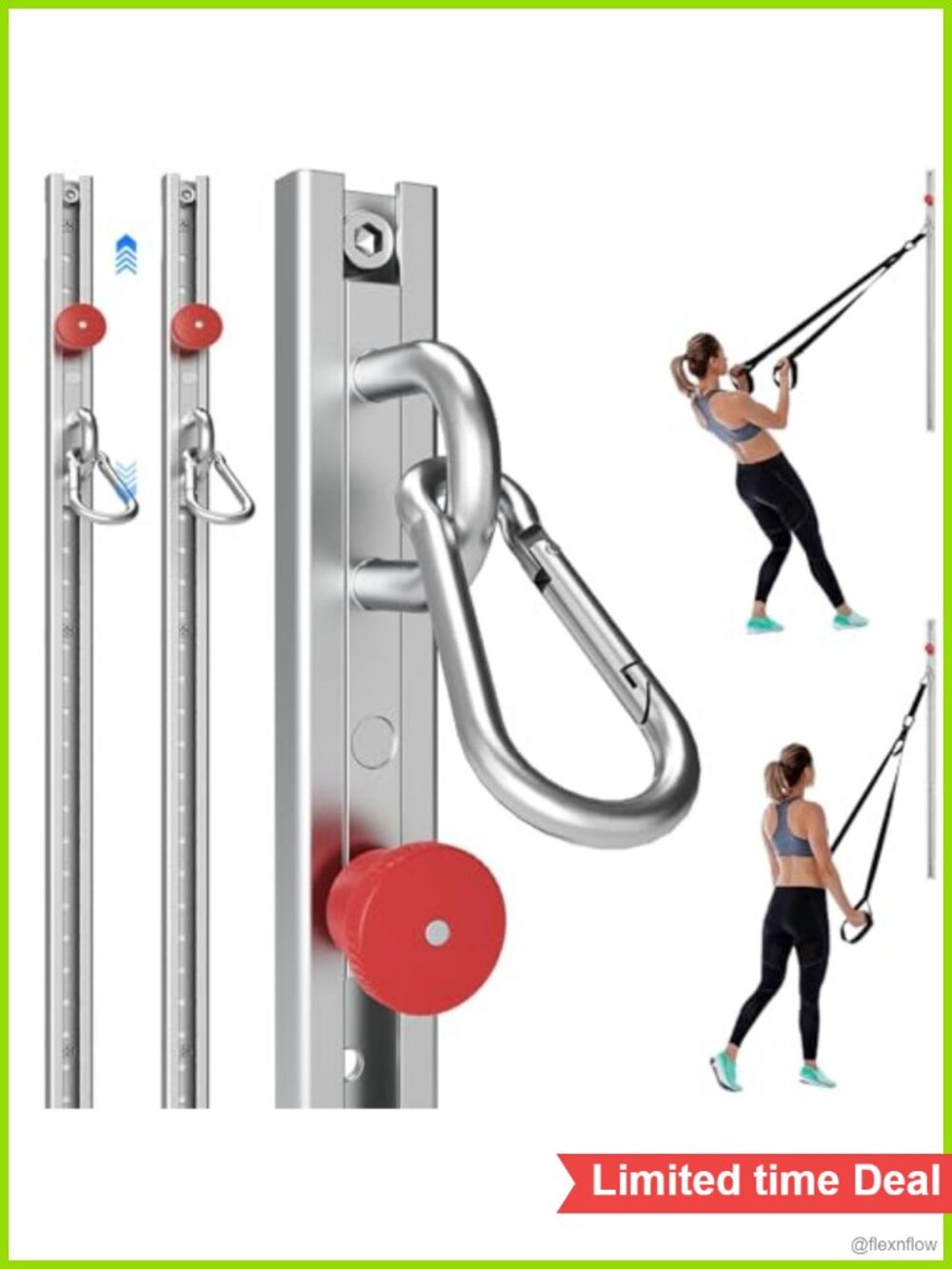 Adjustable Steel Resistance Band Wall Mount System for Home Gym Strength